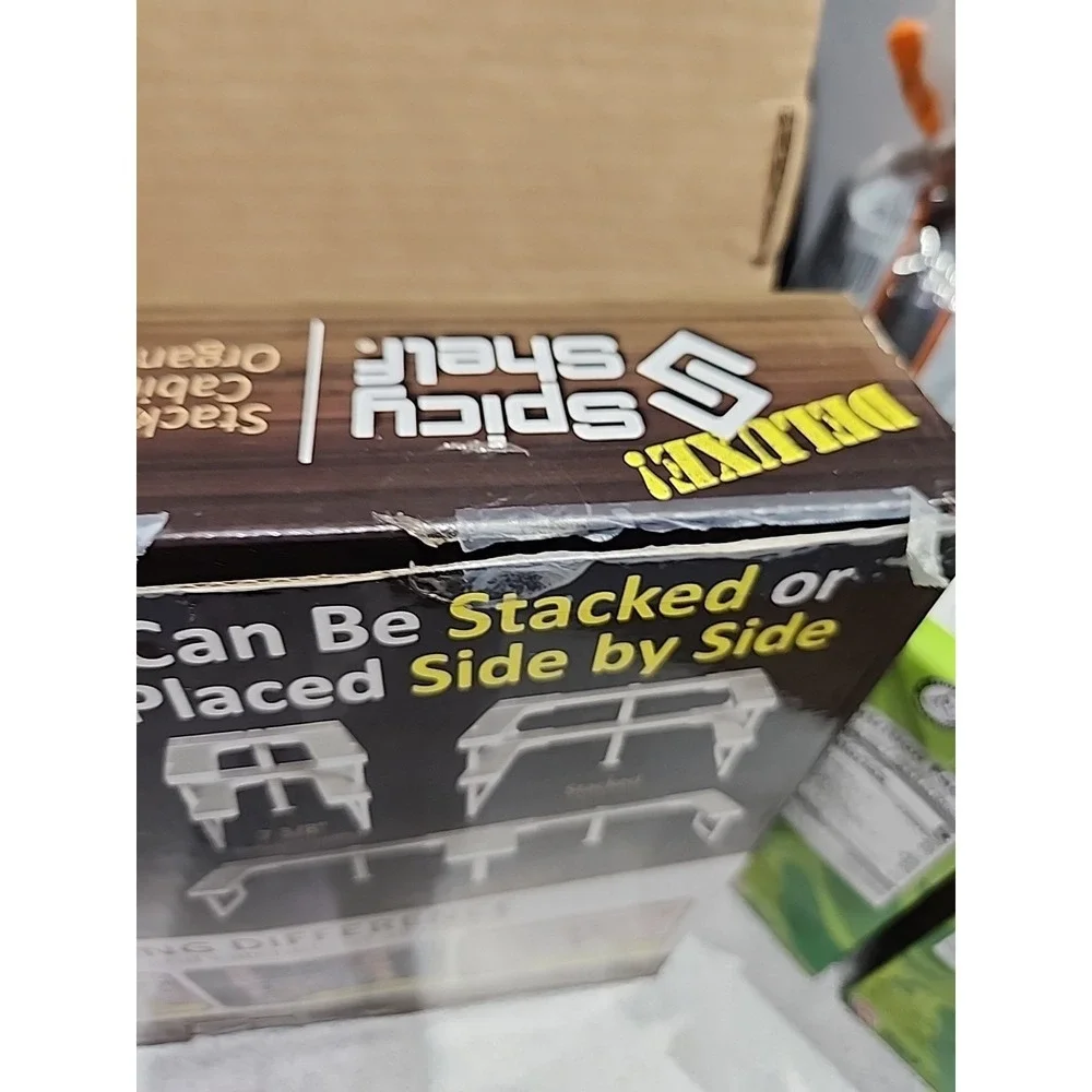 Spicy Shelf Stackable Cabinet Organizer White Never Used Open Box